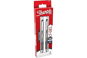 Sharpie S-Gel 0.7mm Gel Retractable Gel Pen, Gunmetal Barrel, Blue Ink, 2/Pack (2126184)