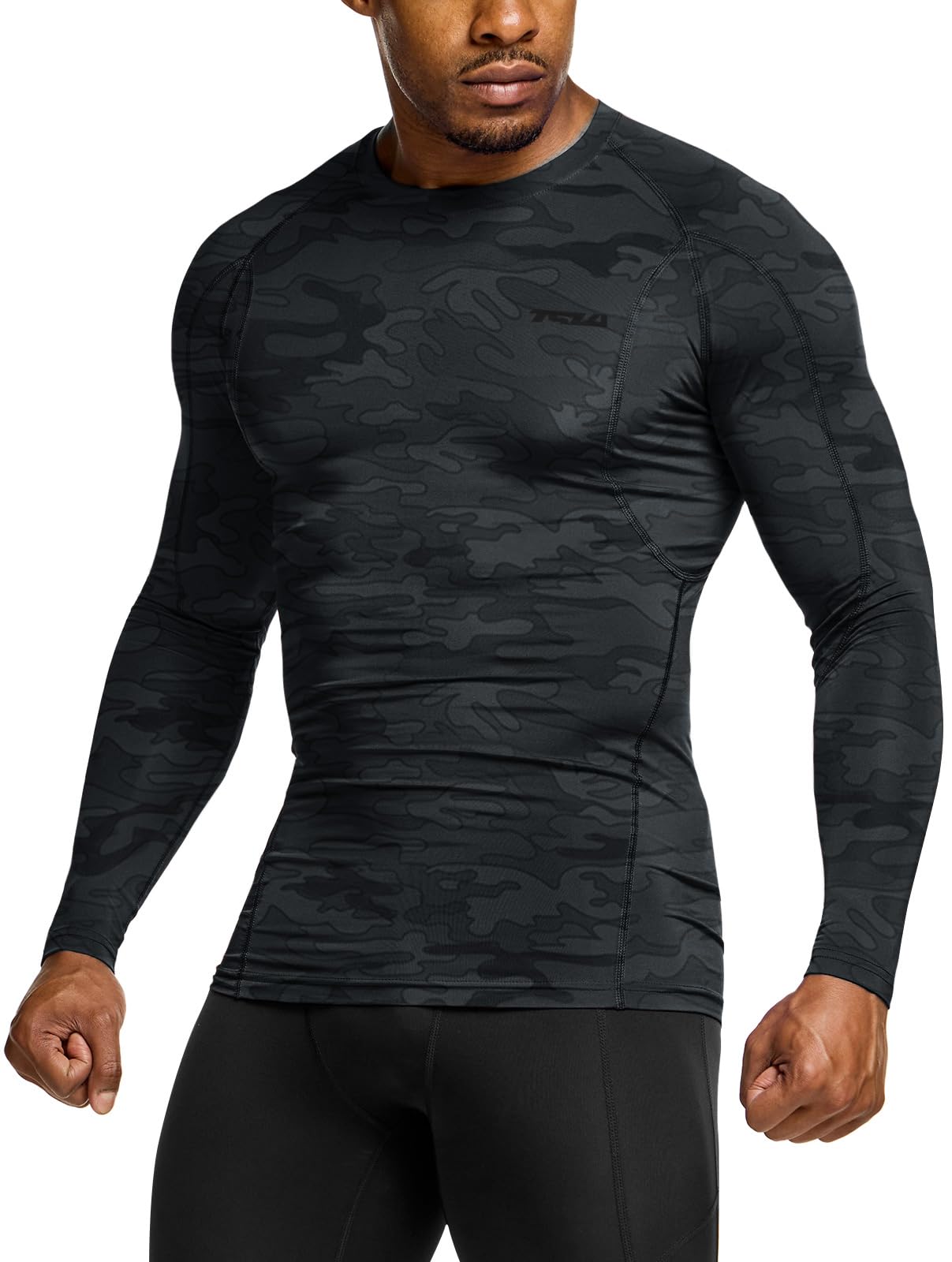 Men's UPF 50+ Compression Shirts, Cool Dry Long Sleeve Athletic Tops, Sports Baselayer Workout Shirt