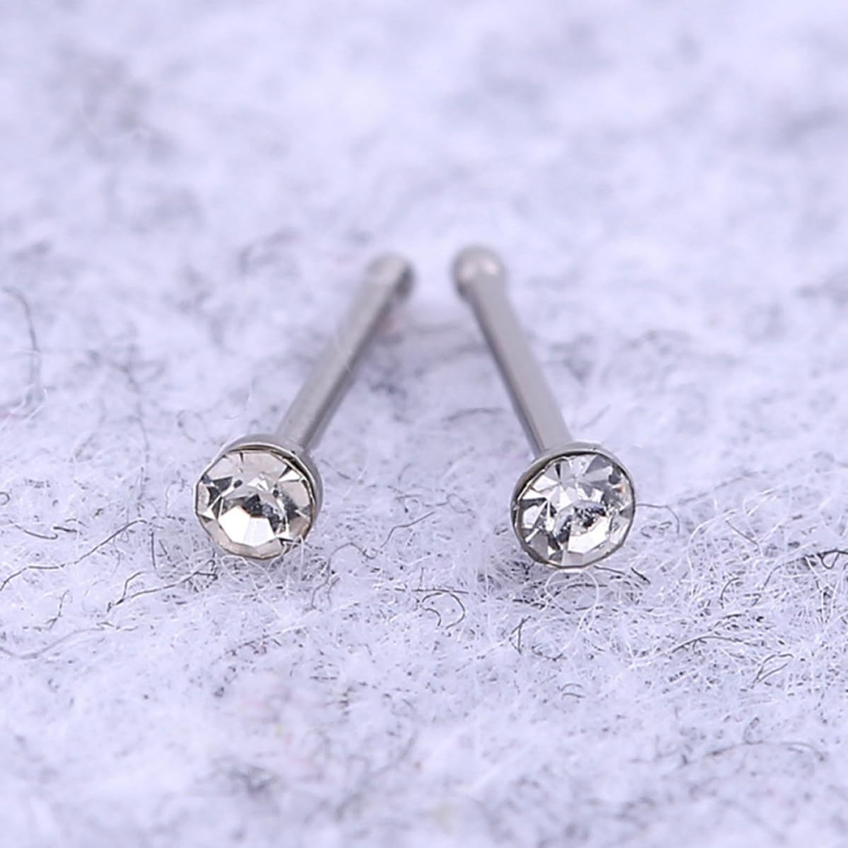 40pcs Nose Studs for Men Women Crystal Embedded Steel