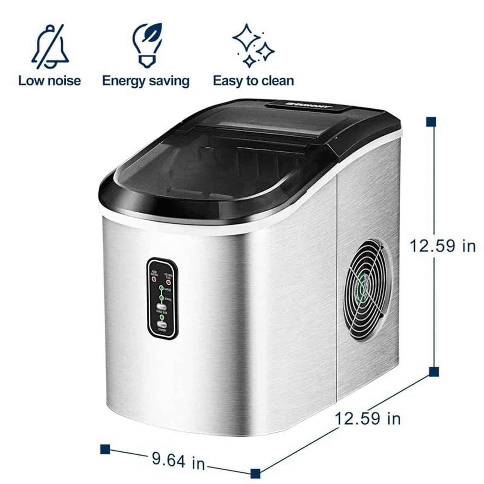 Nwkhrso Ice Maker Machine Countertop 26 Lbs In 24 Hours Electric Ice Maker And Compact Potable Ice Maker, Gray on Fridge.com - View 6