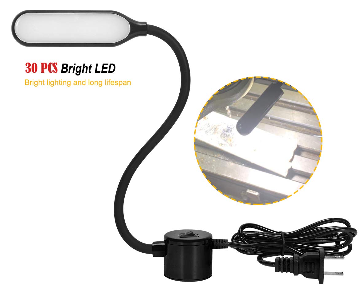 Sewing Machine Light LED Flexible Gooseneck Work Lamp with Magnetic Mount Base for Workbench Lathe Drill Press — Amazon image 2