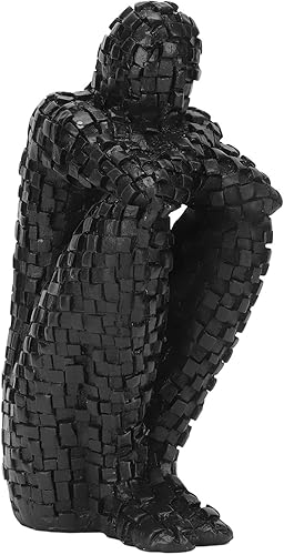 Asixxsix Decoración de estatua de resina, multiusos, divertida y moderna escultura humanoide de mosaico único, estilo pensador, seguro,