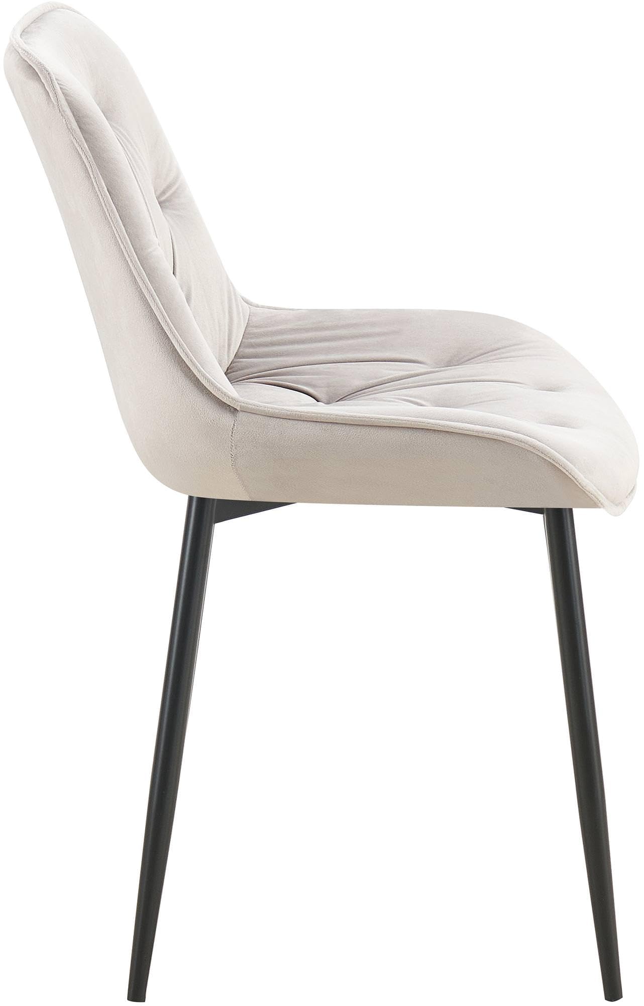CLP Silla De Comedor Wallace De Terciopelo I Butaca De Salón con Base Metálica De 4 Patas I Silla De Cocina Elegante Color:Gris