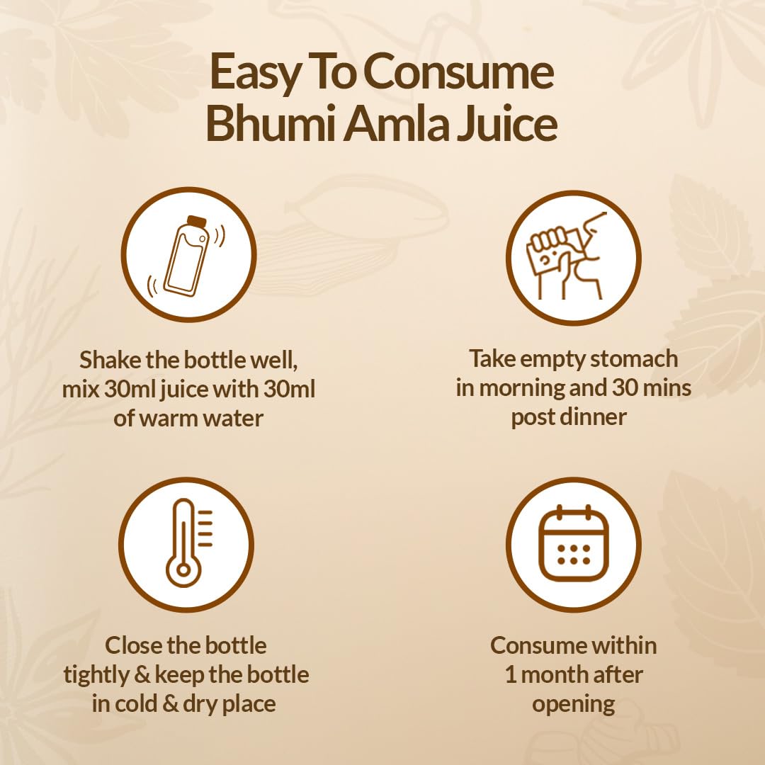 KRISHNA'S HERBAL & AYURVEDA Bhumi Amla Juice - 1000 ml | Natural liver detoxifier | Strengthens the digestive system | Sugar free Juice