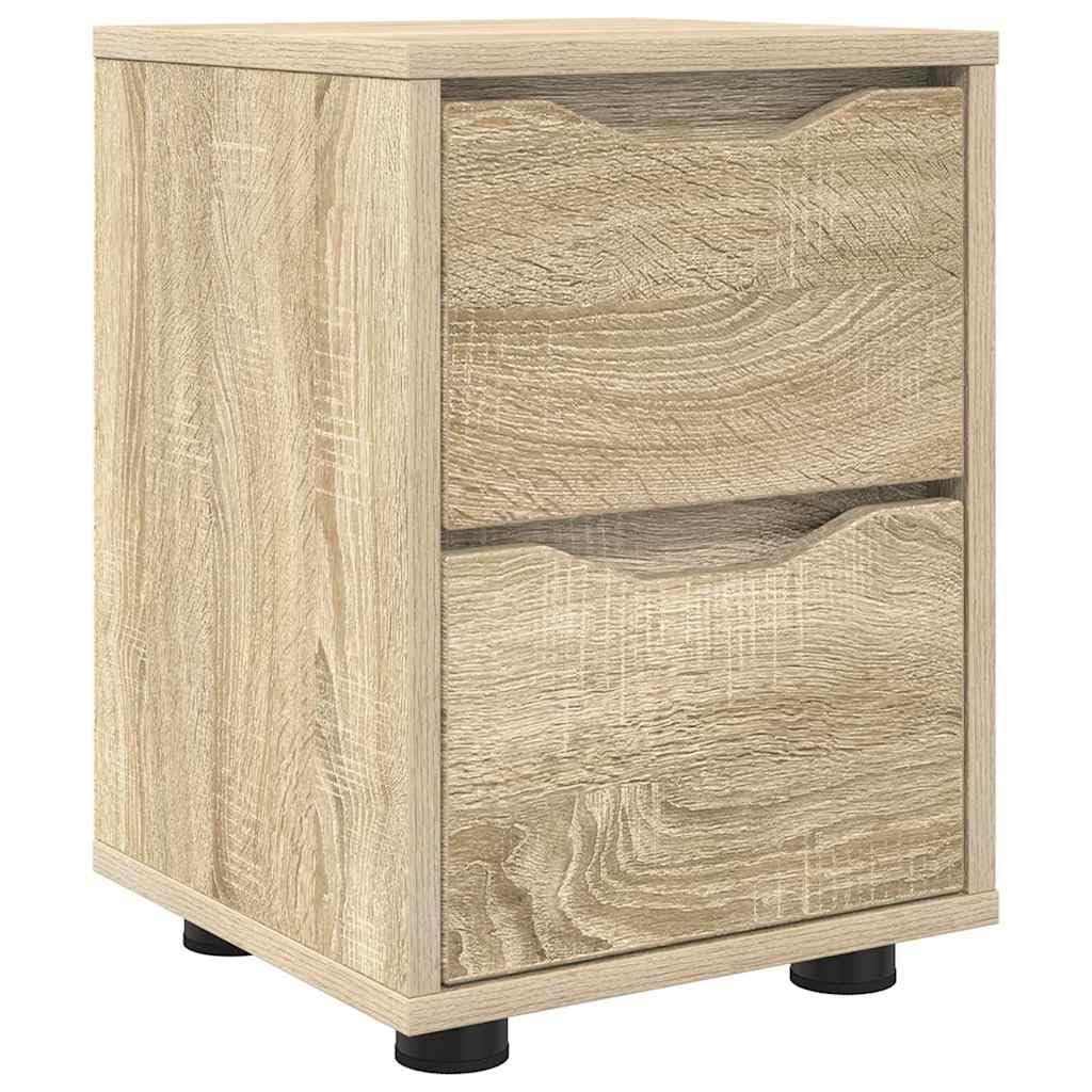 Table de chevet avec 2 tiroirs grand espace de rangement chêne Sonoma 43 cm