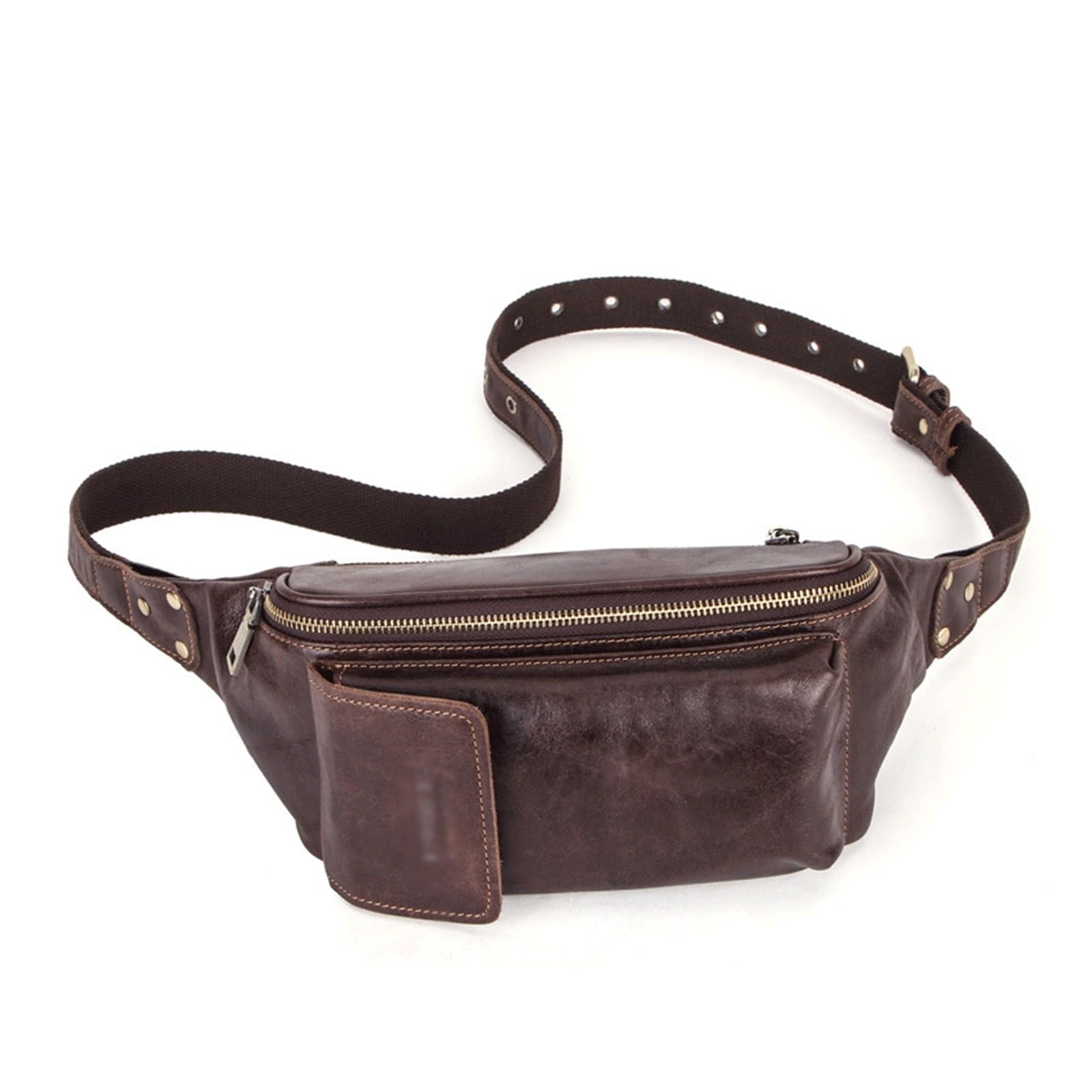 Sac banane multifonctionnel en cuir de vachette avec sangle réglable