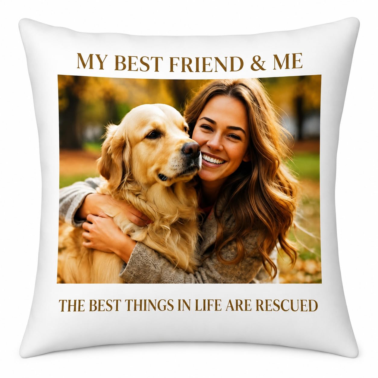 Custom Pillow with Photo | Personalised Cushion Cover | Single & Double Side Printed Pillow, Personalised Gift for Men & Women, Friends, Pets & Home Décor | Upload Favorite Image | 1 Image & Text