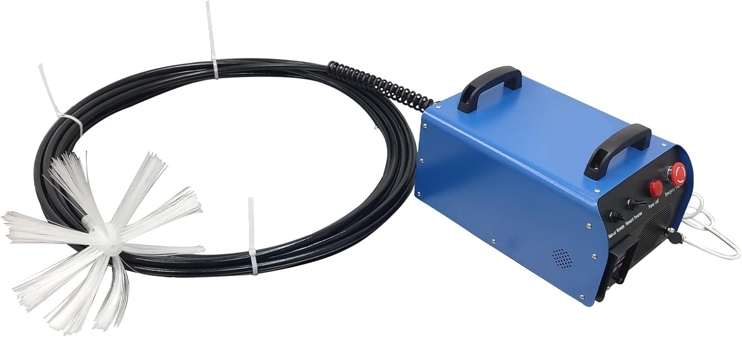 Portable Air Duct Cleaning Machine Industrial Dust Pipeline Cleaner Rotary Brush 50-1000mm Ventilation Pipe Dust Collector Removal Equipment Adjustable Speed for Air Conditioning Workshop