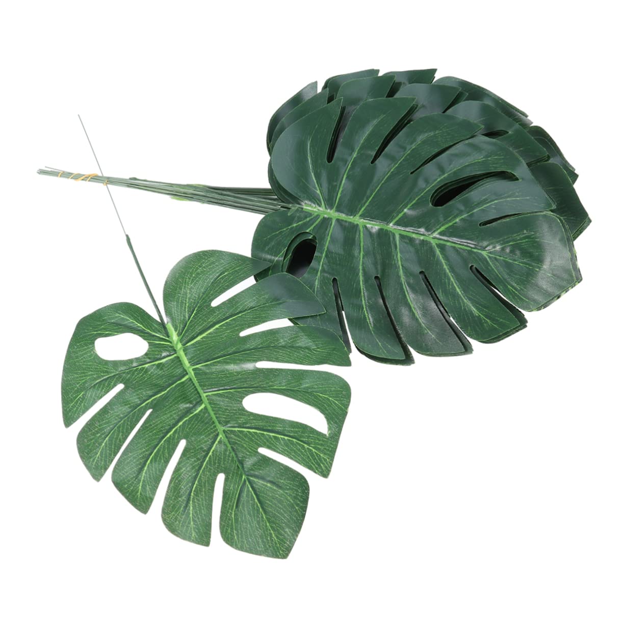 PRETYZOOM 60pezzi Foglie Artificiale Monstera Verde Da Decorazioni Per Casa e Giardino Atmosfera Tropicale Autentica Per Composizioni Floreali e Feste