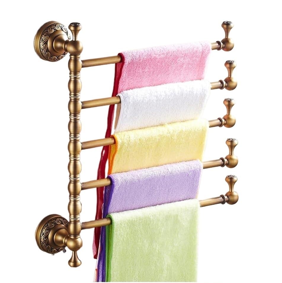 Porte-serviettes mural pivotant et élégant pour optimiser le rangement de votre salle de bain
