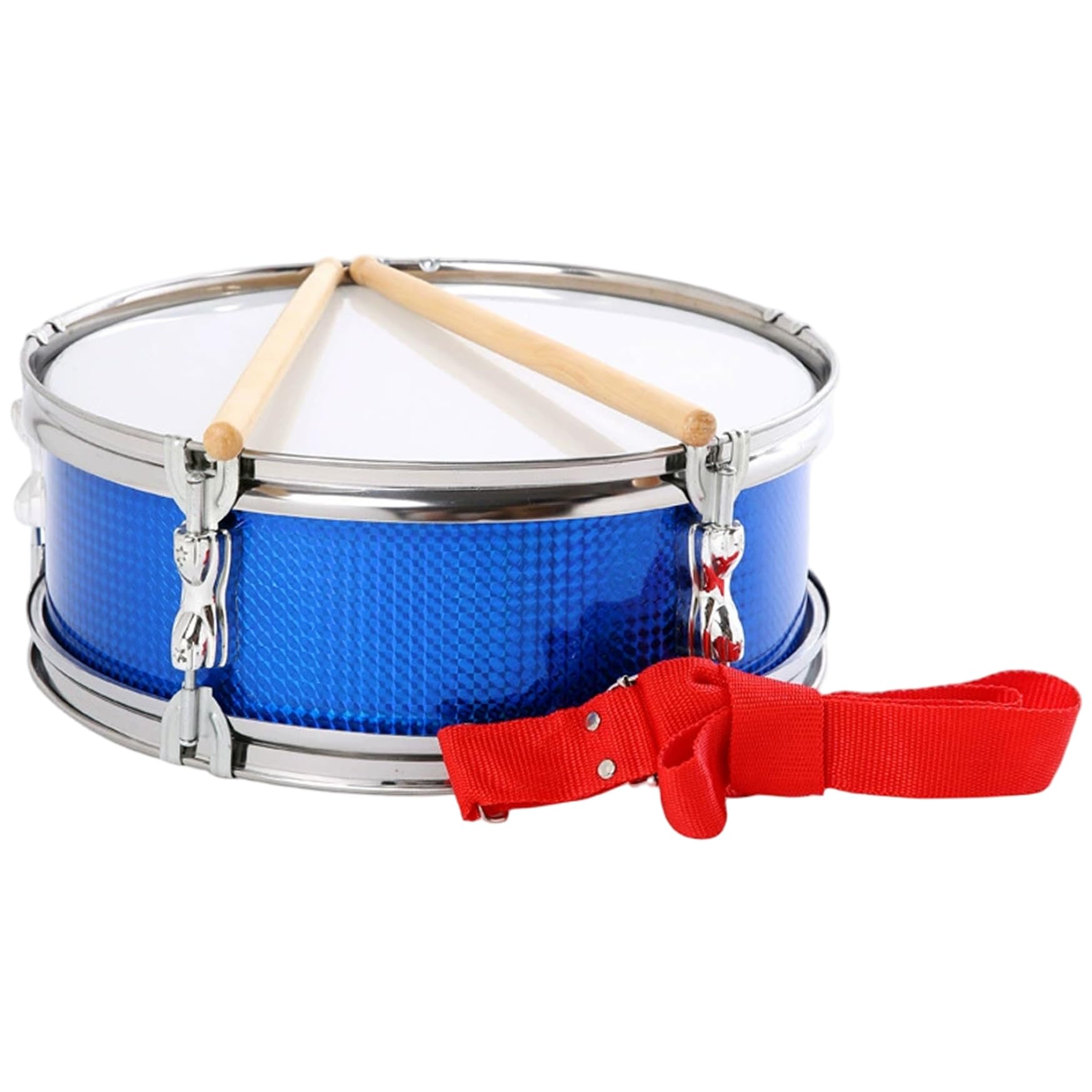 Tambor de marcha de 13 pulgadas, caja metálica con baqueta y correa para el hombro, instrumento de percusión para niños y escuelas.