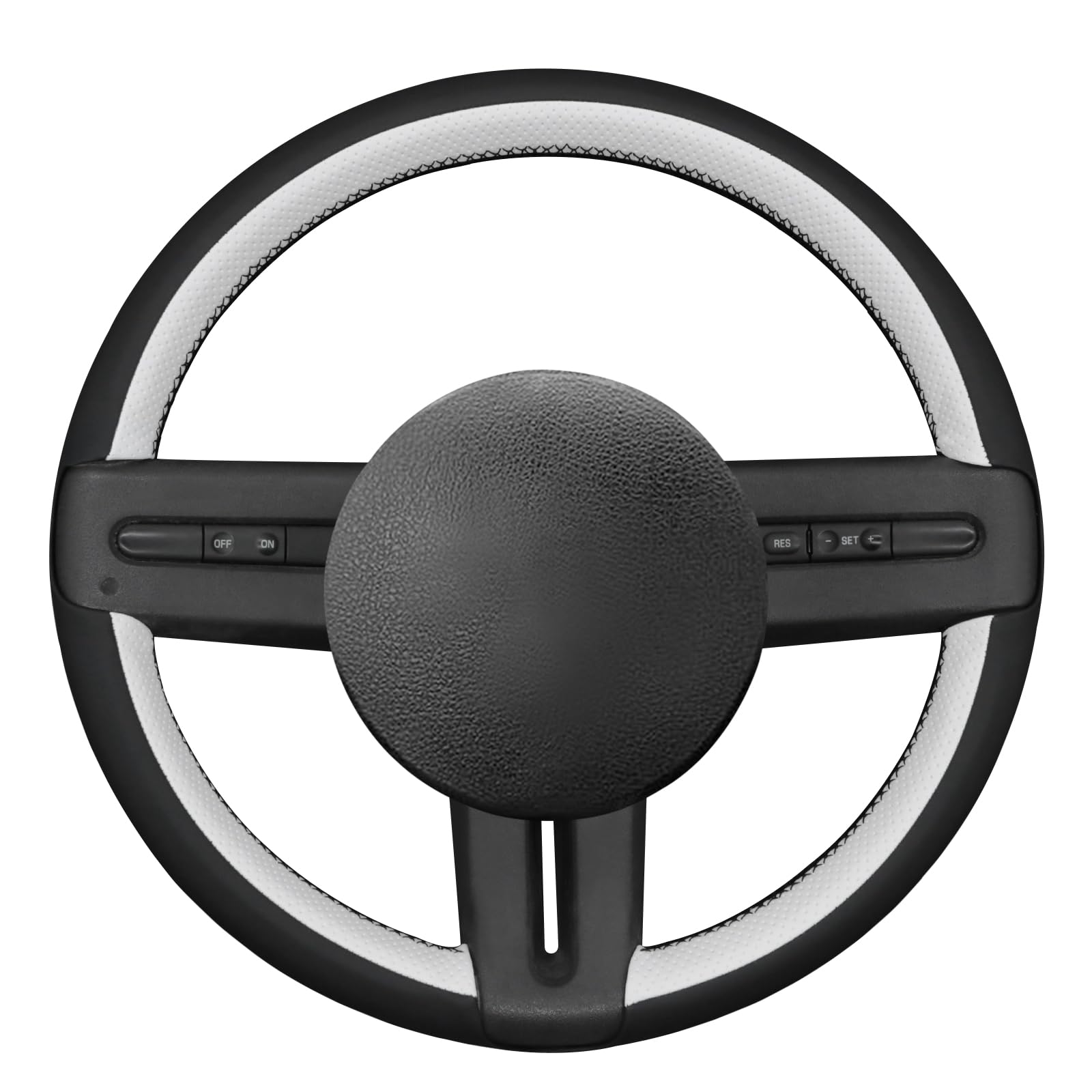 MEWANT Hand Stitched Car Steering Wheel Cover Wrap for Ford Mustang 2005-2012 Car Steering Wheel Accessories for Ford Mustang