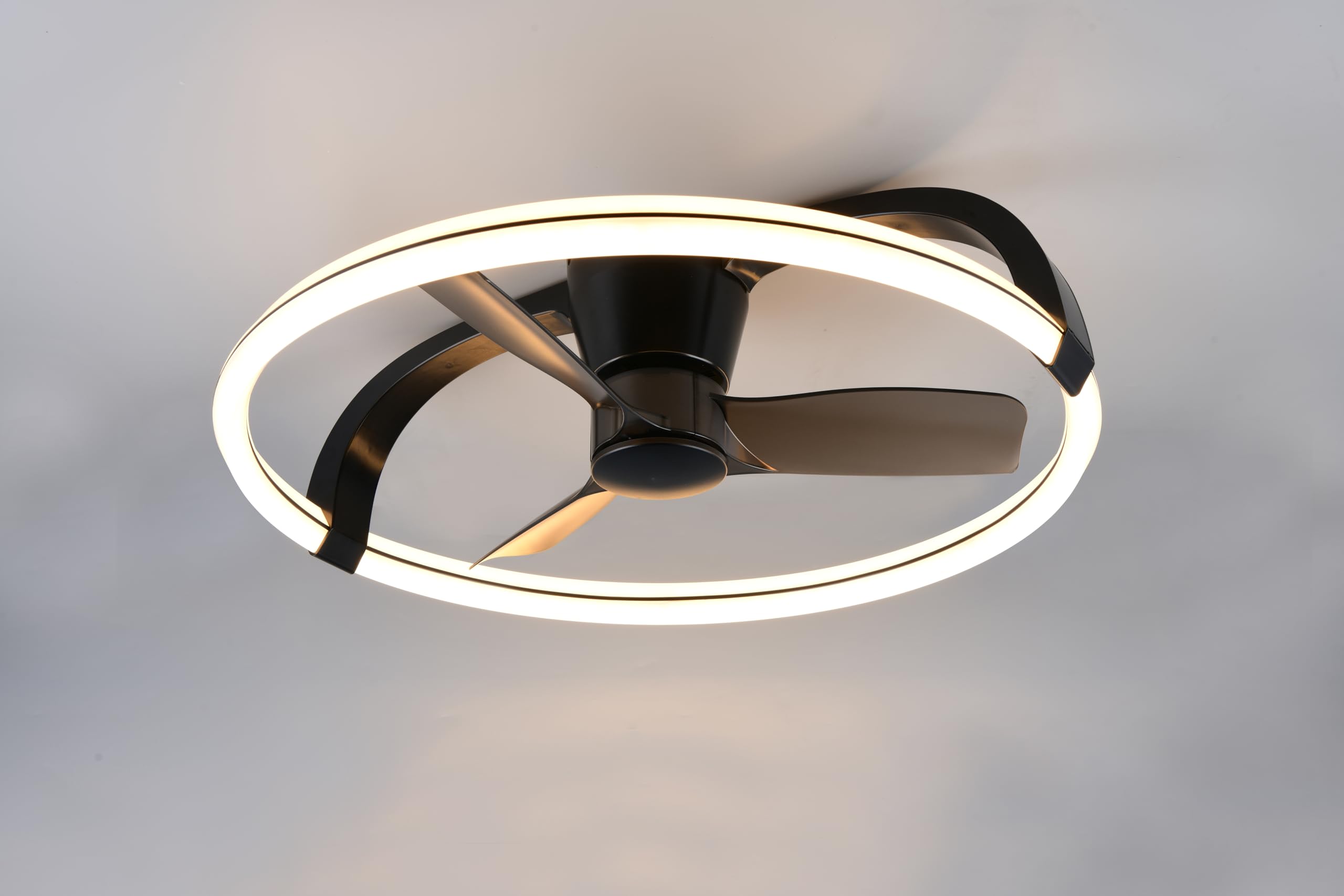 Reality Leuchten wentylator sufitowy LED z oświetleniem Stockholm R64262132, tworzywo sztuczne, czarny matowy, 6 prędkości, tryb letni i zimowy, pilot zdalnego sterowania, ściemniacz, timer, światło