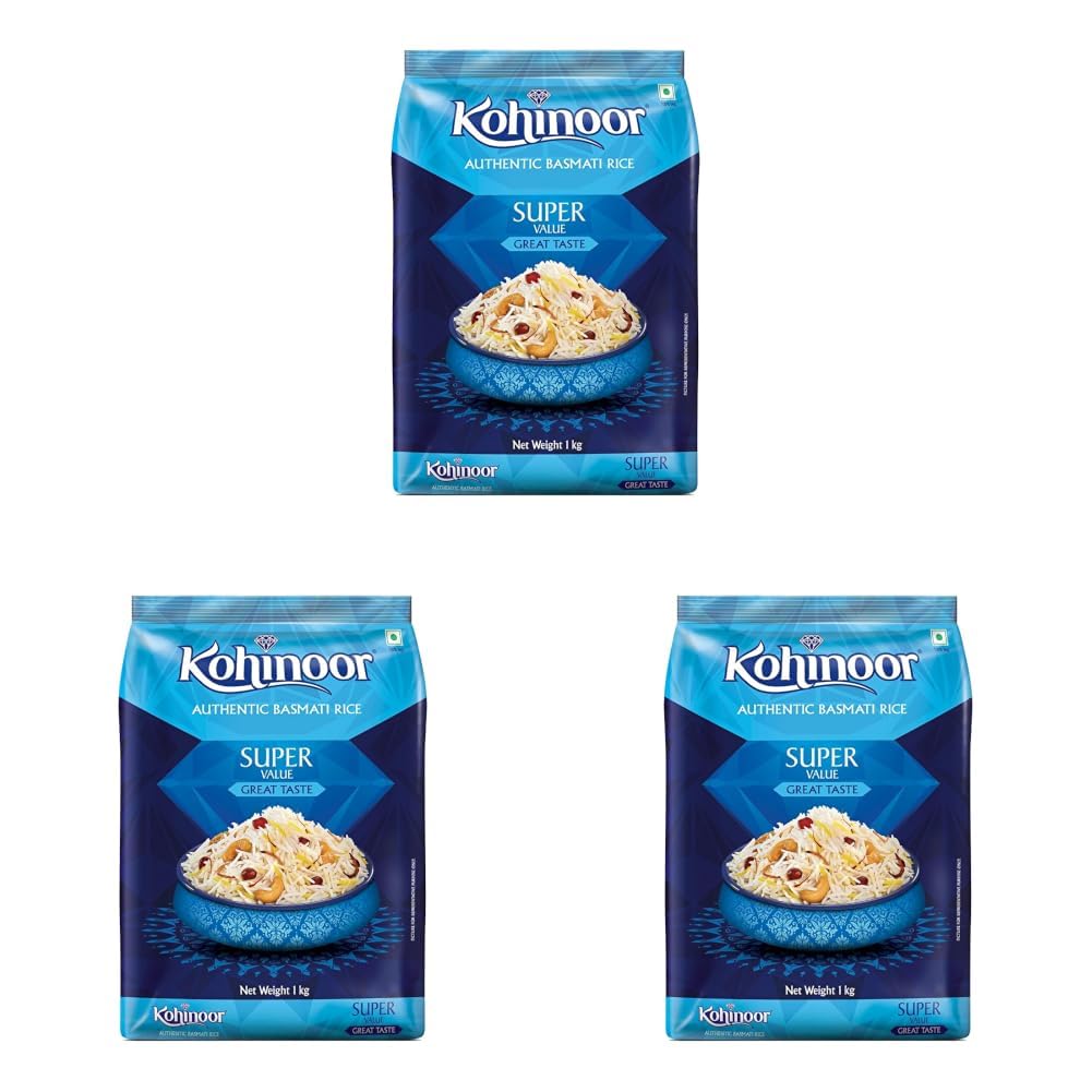 Kohinoor Super Value Basmati Rice, 1.25 Kg (25% Extra)| Authentic Long-Grain Basmati Rice (Up to 20 mm) | Aromatic, Flavorful I Ideal for Pulao & Plain Rice (Pack of 3)-image-4