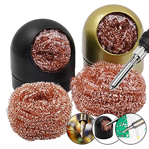 Image of WWZMDiB 2 Pcs Soldering Iron Tip Cleaner kit Wrapped in a tin holder to protect against wind and solder splashes