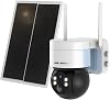GENBOLT Solar Security Camera Outdoor Wireless, Battery Operated PTZ WiFi Camera 4W 7800mAh Rechargeable Floodlight Home Surveillance CCTV IP Camera, PIR Siren Alarm with Humanoid Detection