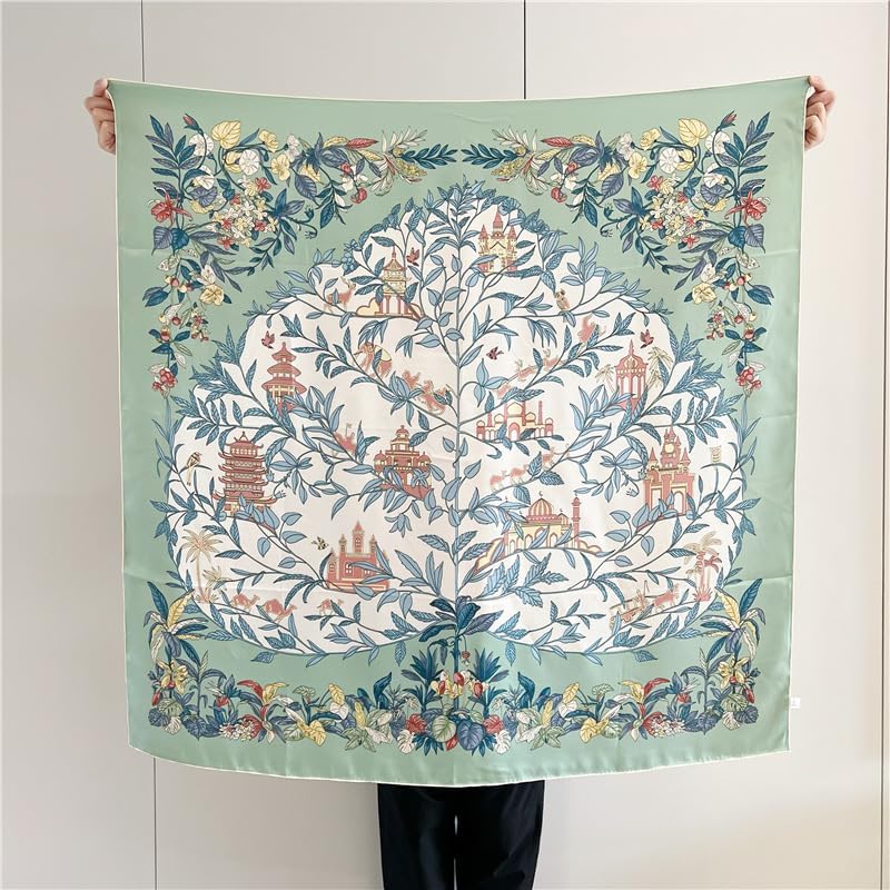 100% Pure Mulberry Silk Scarf 43”*43” Large Square Lightweight Headscarf Women’s Hair Wraps Shawls with Gift Packed - Image 6