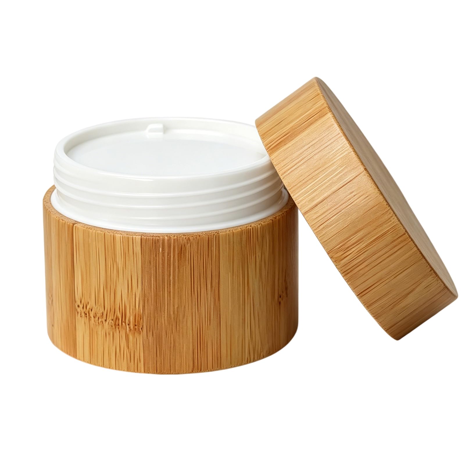 Elandy Amber 100Ml Environmental Bamboo Body Empty Refillable Cosmetic Cream Jar Storage Bottle Container Bottle For Travel And Home