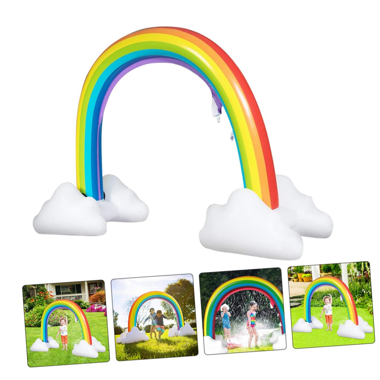 FRCOLOR Juguete Inflable Rociadores de Agua para Niños, Tamaño Grande, Material PVC Seguro, para Juegos al Aire Libre en Césped y Jardín, Juego Acuático Interactivo Infantil, Divertido