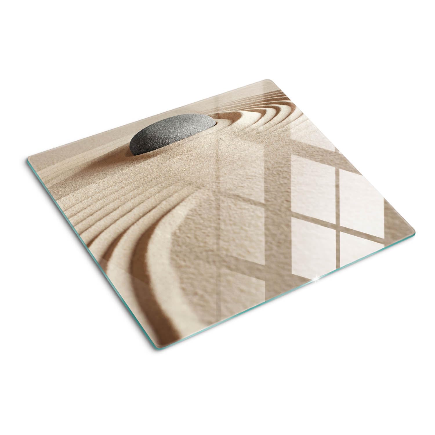 Protège-plan de travail 60x52 cm rectangulaire moderne sable de pierre avec bords polis