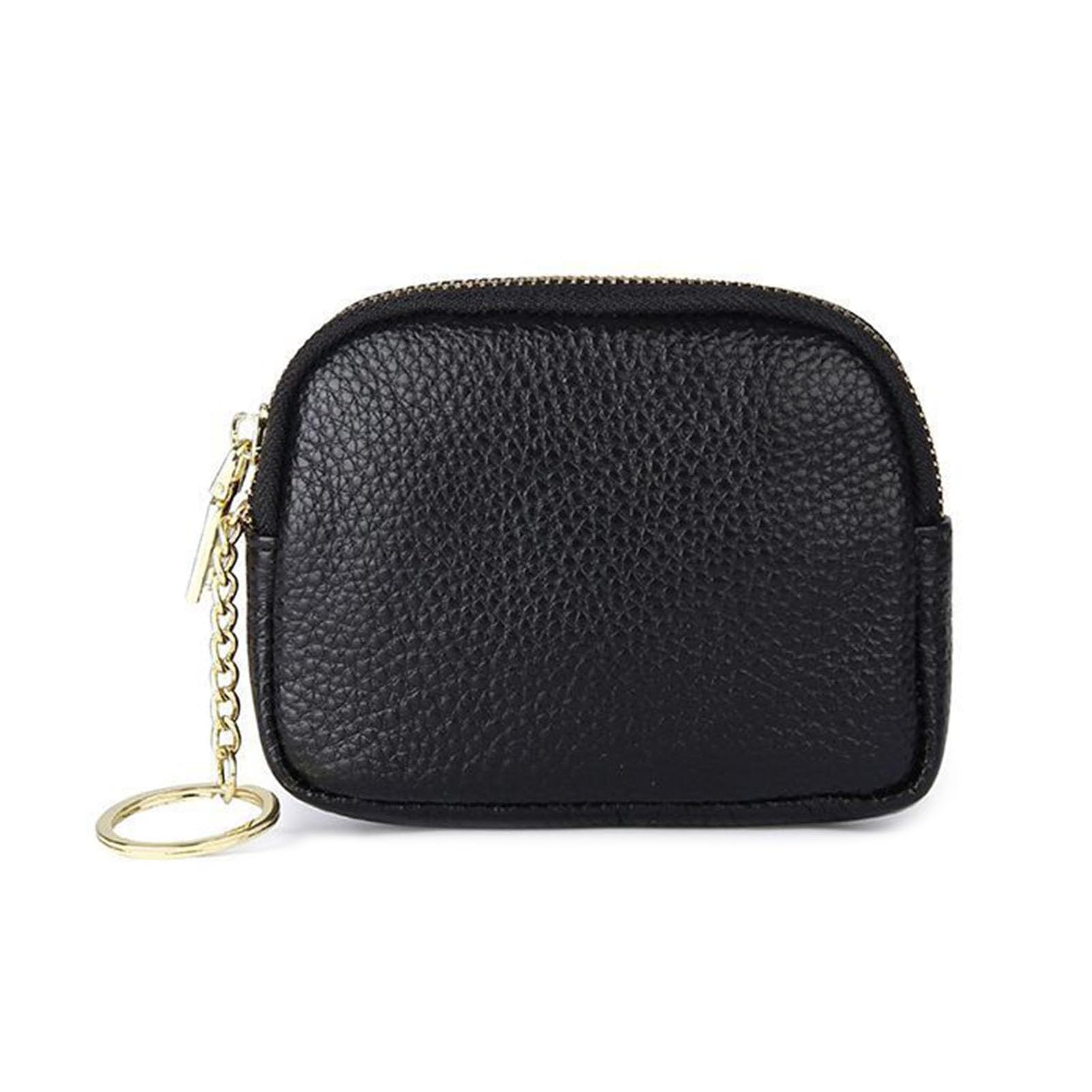 matumou Faux Leather Coin Purse, Rounded Coin Pouch, Zippered Change Purse with Key Ring, Keychain Pouch for Cash
