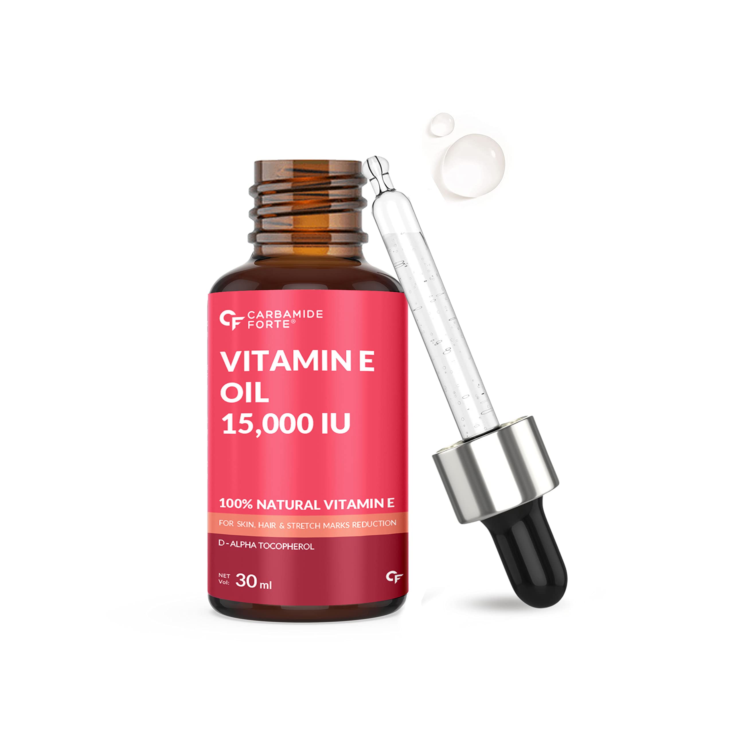 Carbamide Forte Vitamin E Oil 15000 IU - 100% Natural Vitamin E Oil - Pharma Grade & Tested for Purity - 30ml (B0BRPY69QZ) Amazon Price History, Amazon Price Tracker