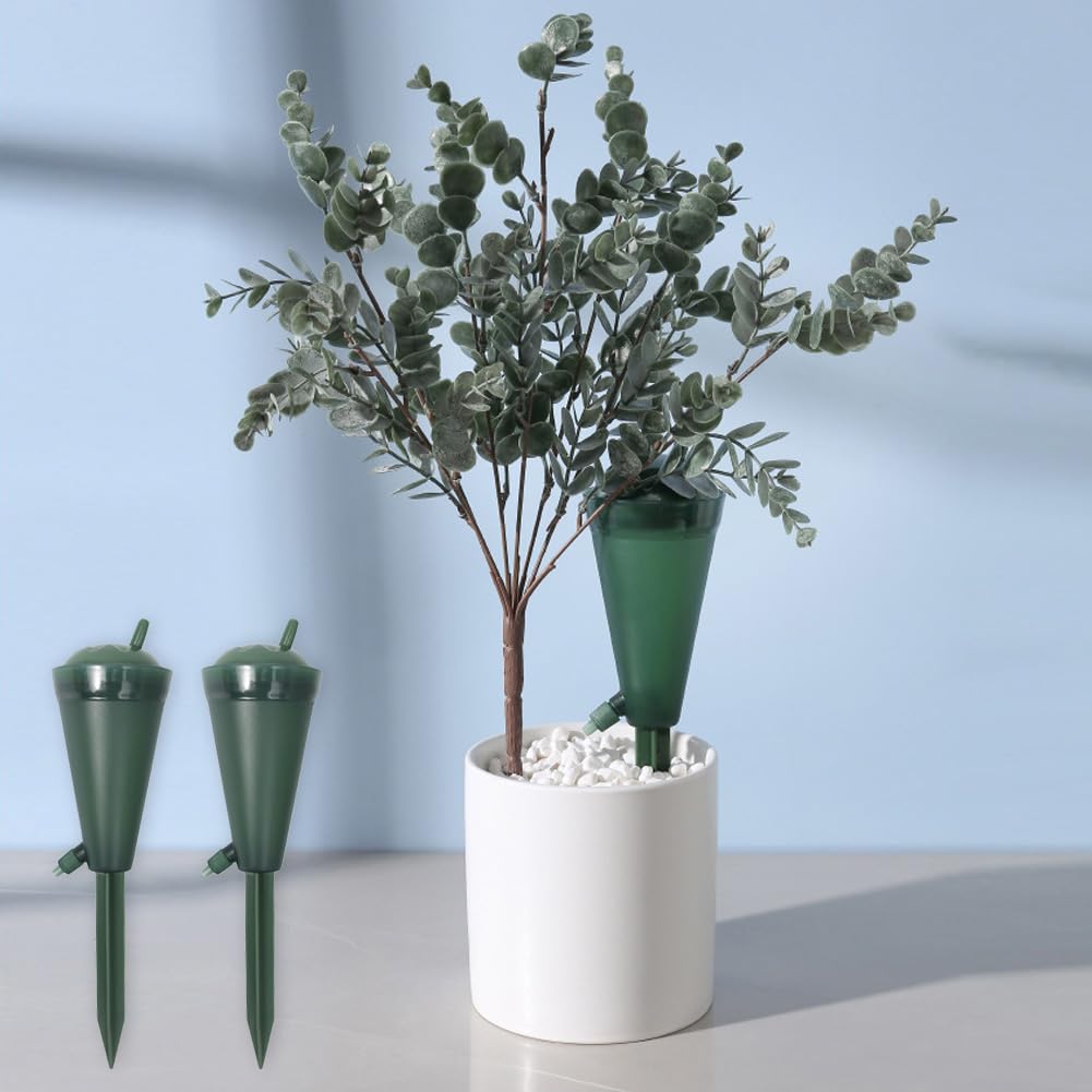 Chpbolly 2 PCS Sweet Cone Automatic Plant Waterer Self Watering Planter Insert Adjustable Drip Irrigation Plant Watering Device Plastic Slow-Release Watering System for Vacation Houseplant Care