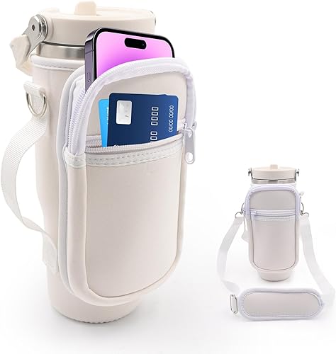 Vaso con popote para Stanley Iceflow de 30 onzas, soporte para botella de agua, bolsa con correa, bolsillo para teléfonoaccesorios, añade asa para