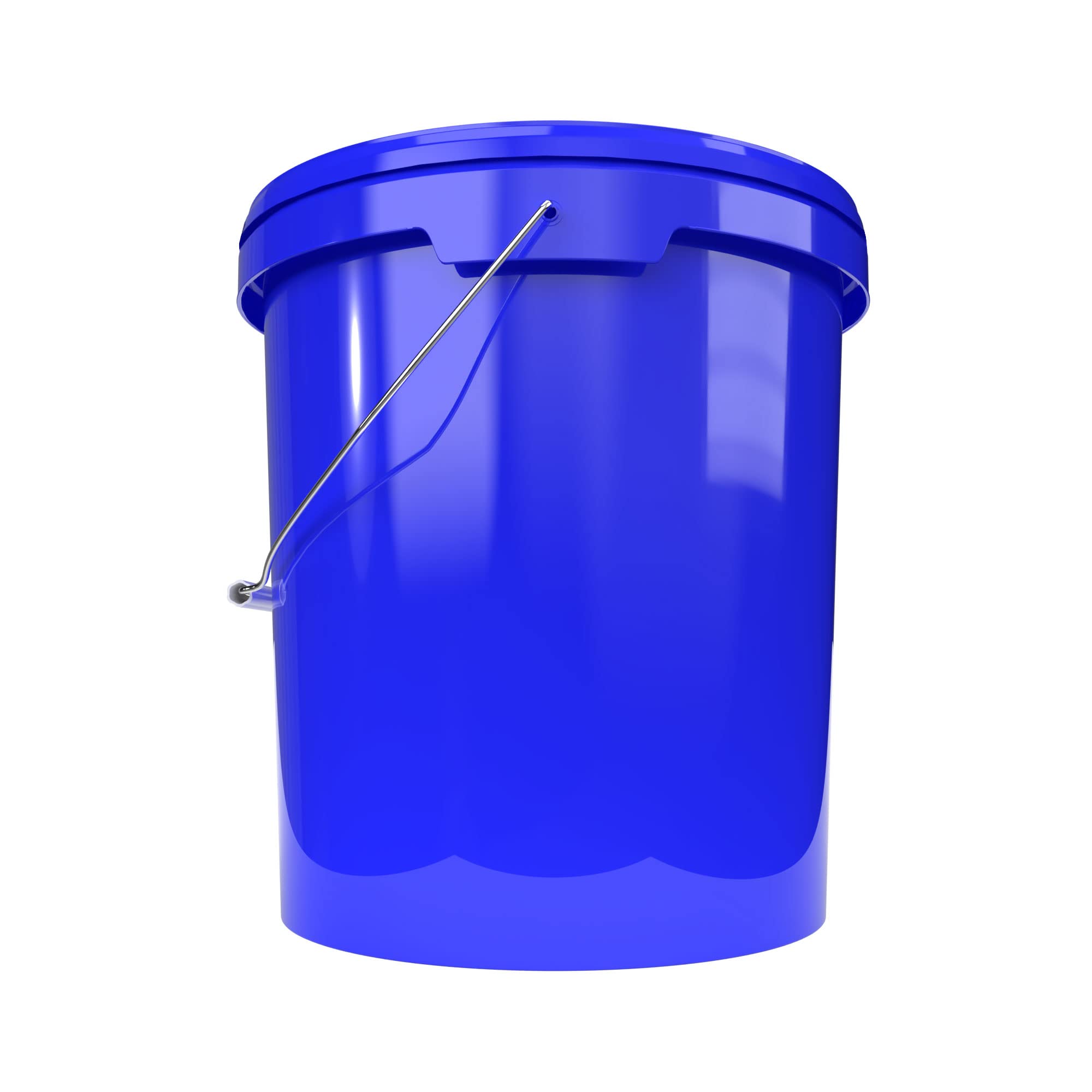 20x Cubo de plástico con tapa y asa, azul, de 16 litros - apto para alimentos, hermético y estable, baldes vacíos con asa y tapa de cierre para alimentos, productos químicos, pintura de pared