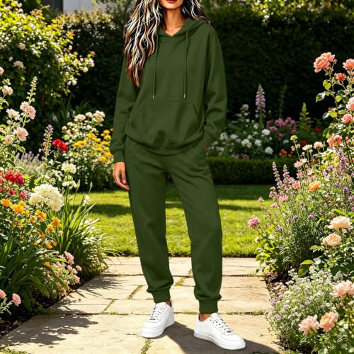 Sweatsuits Women 2 Piece Outfit Hoodie Elastic Jogger Pants Casual Fall - image 2