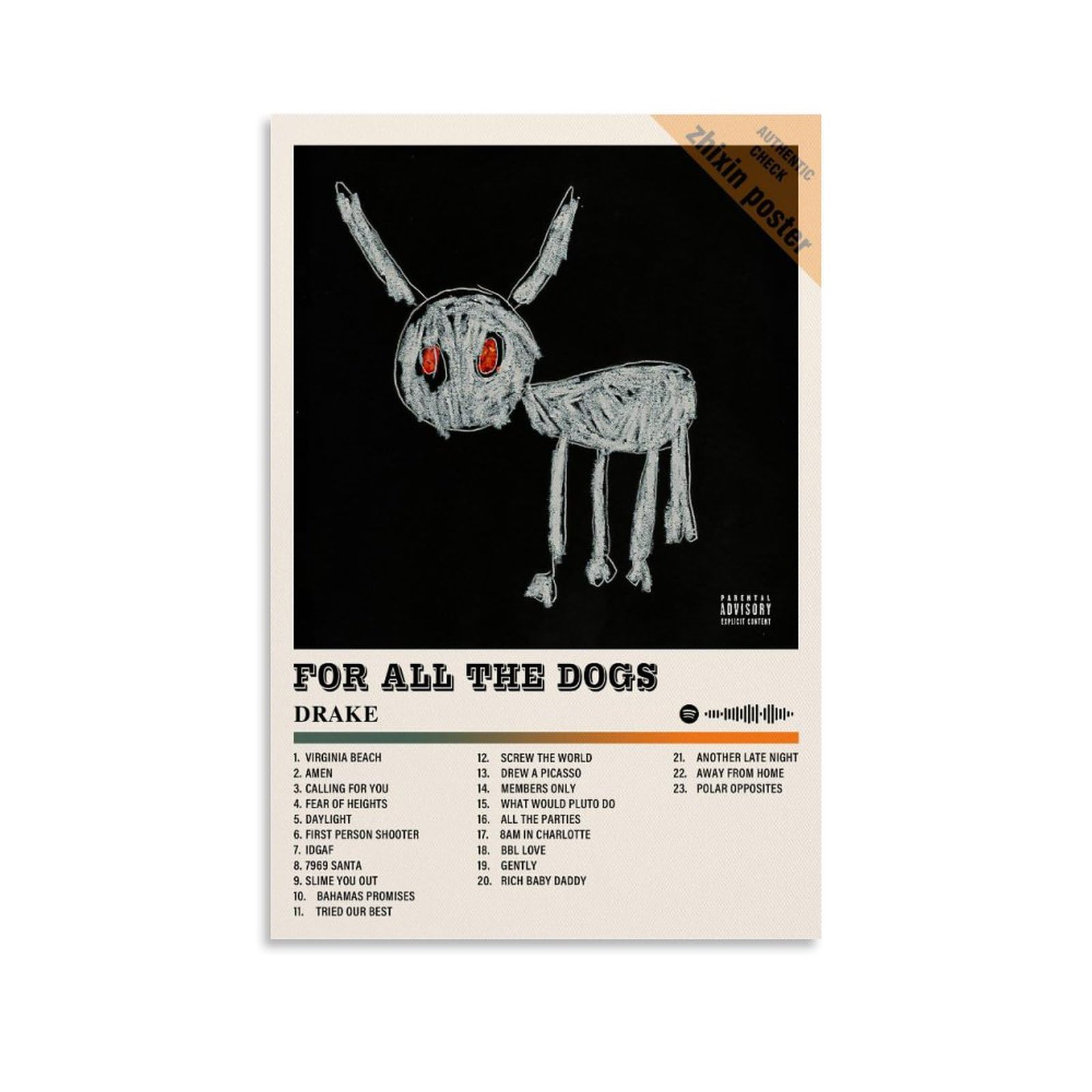 Drake Rapper Decor Snapklik.com : DOKTor Rapper Drake Poster For All The Dogs Album Cover ...
