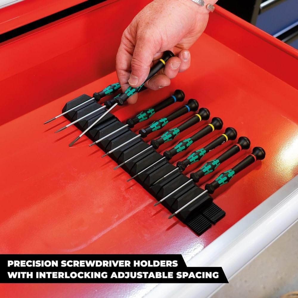 StealthMounts Drawer Hive Lot de 10 Porte-Tournevis de précision | Organisateurs modulaires pour mécaniciens Professionnels et bricoleurs | TPE moulé par Injection | Fabriqué au Royaume-Uni