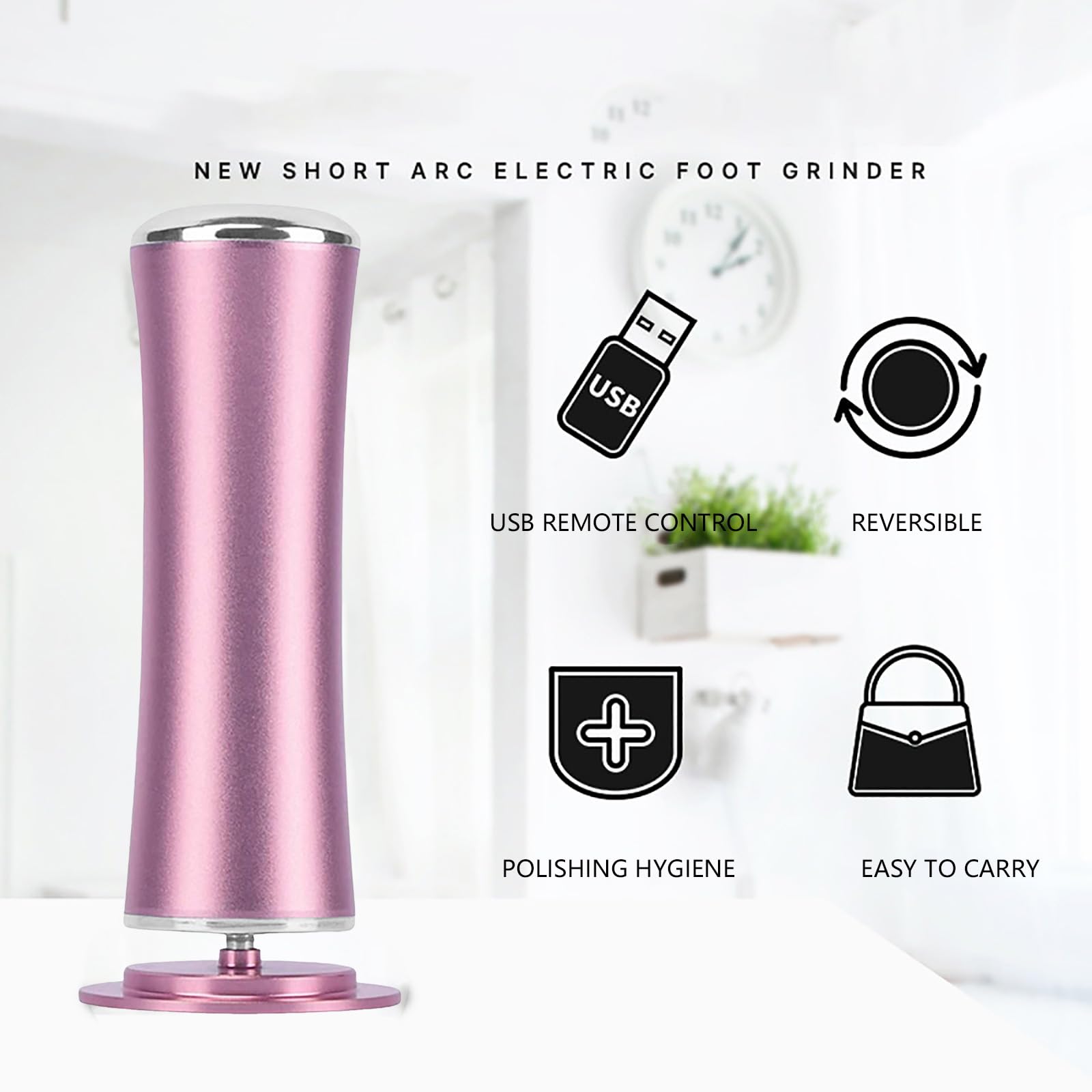 𝗠𝗶𝗲𝗹𝗹𝗲 Glow Pied, Honey Glow Pied, Rape Pieds Électrique Avec 60 Tampons Glide, Ponceuse Pied pour Callosités Peaux Mortes Pieds Gercés, Vitesses Réglables, pour Femmes Hommes Pédicures (Rose)