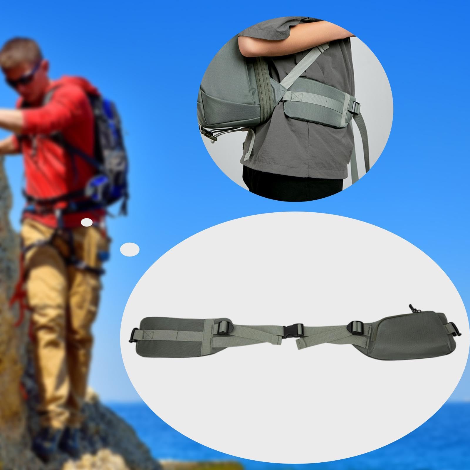 Waist Pack Ergonomico per Corsa con Design Curvo Cintura Regolabile per Uomo Donna Sportivo in Nylon Leggero Porta Telefono per attività, Verde