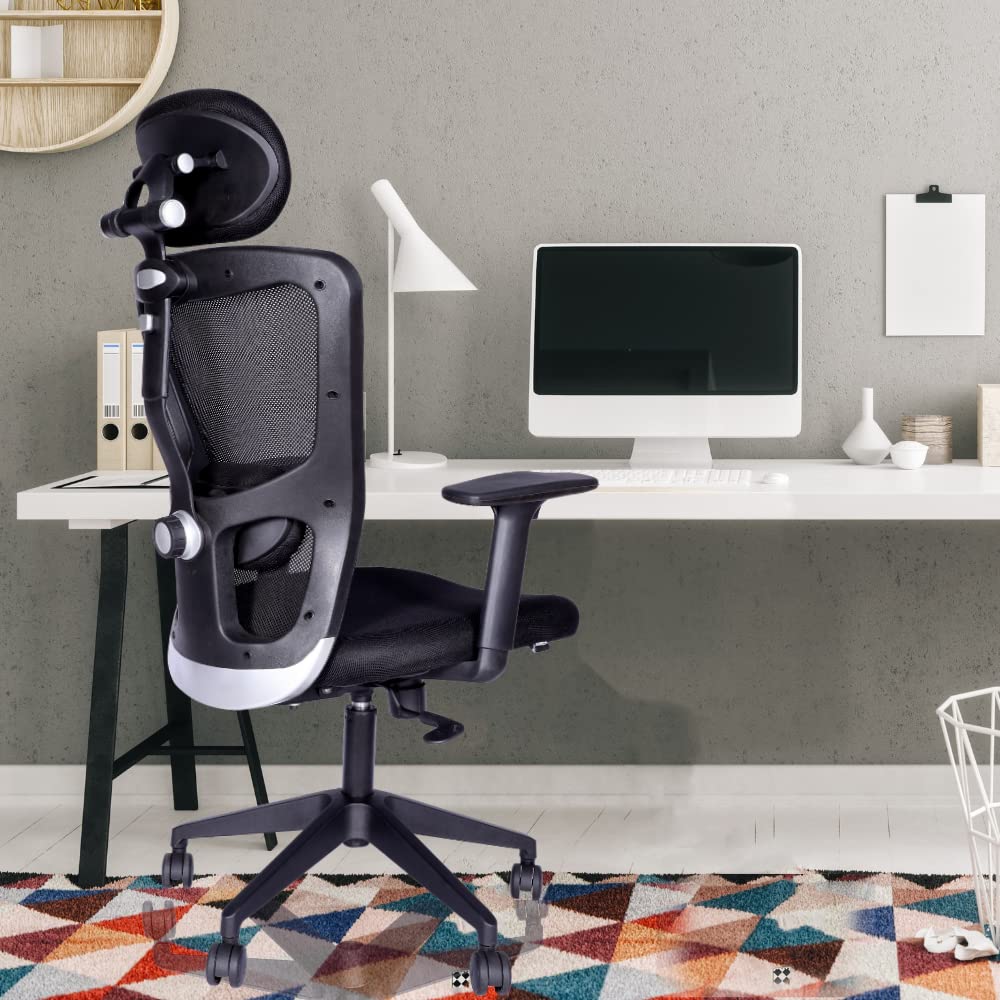 ARKEON Polaris Black High Back Premium Office Chair with Multi Position Loacking & 2 Way Adjustable Handles with Soft PU Padding