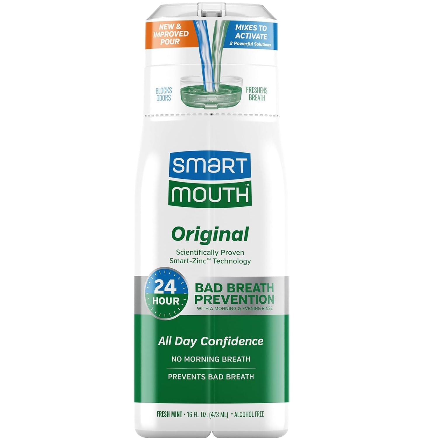 SmartMouth Original Activated Mouthwash Clean Mint - 16 oz, Pack of 4