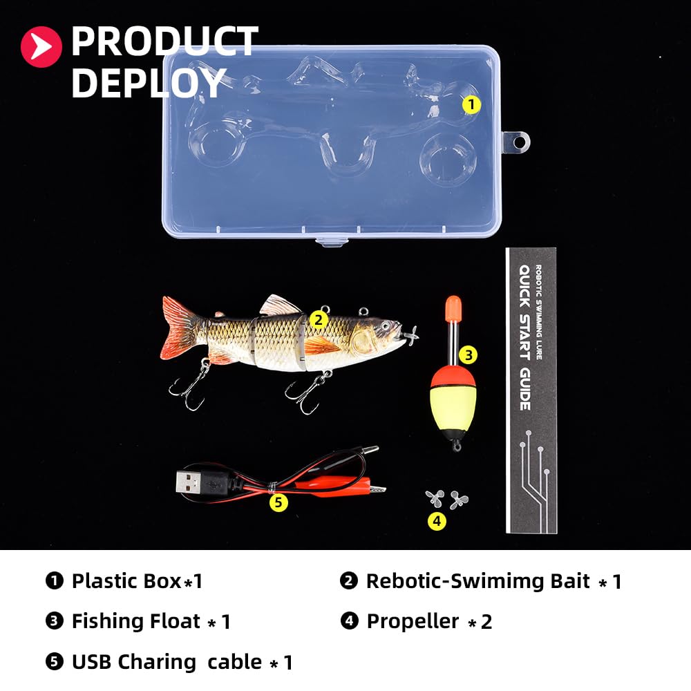 Leurre De Pêche Robot électrique 4 Segments – Wobbler Swimbait USB 18cm 50g (BL-379)