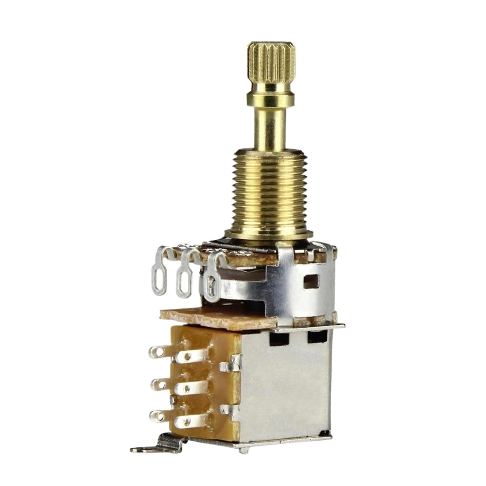 Potenciómetro lineal para guitarra, 4 potenciómetros de guitarra empuje eje largo 250K/500K A/B DPDT(Two A250k Two B500k)