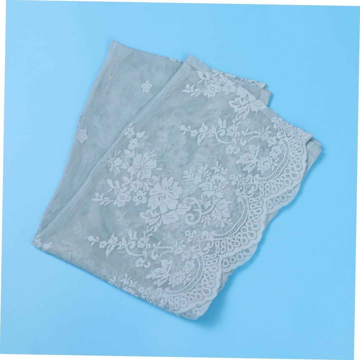 IMIKEYA 3pièces Petit Voilage Dentelle Bleue pour Fenêtre Et Cuisine Rideau Court Tulle Pratique Et Élégant