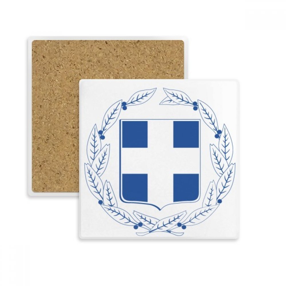 Grèce emblème national tasse avec porte-gobelet en pierre pour le bureau