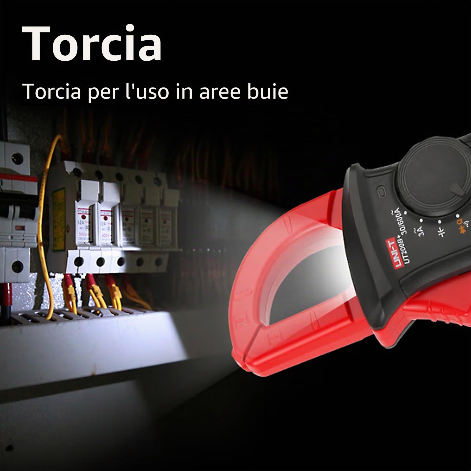 UNI-T UT200B+ Pinza Amperometrica AC, True RMS Auto-Ranging Digitale Multimetro con Rilevamento dei Fili in Tensione per Misurare Tensione AC/DC, Corrente AC, Resistenza, Diodo e Continuità