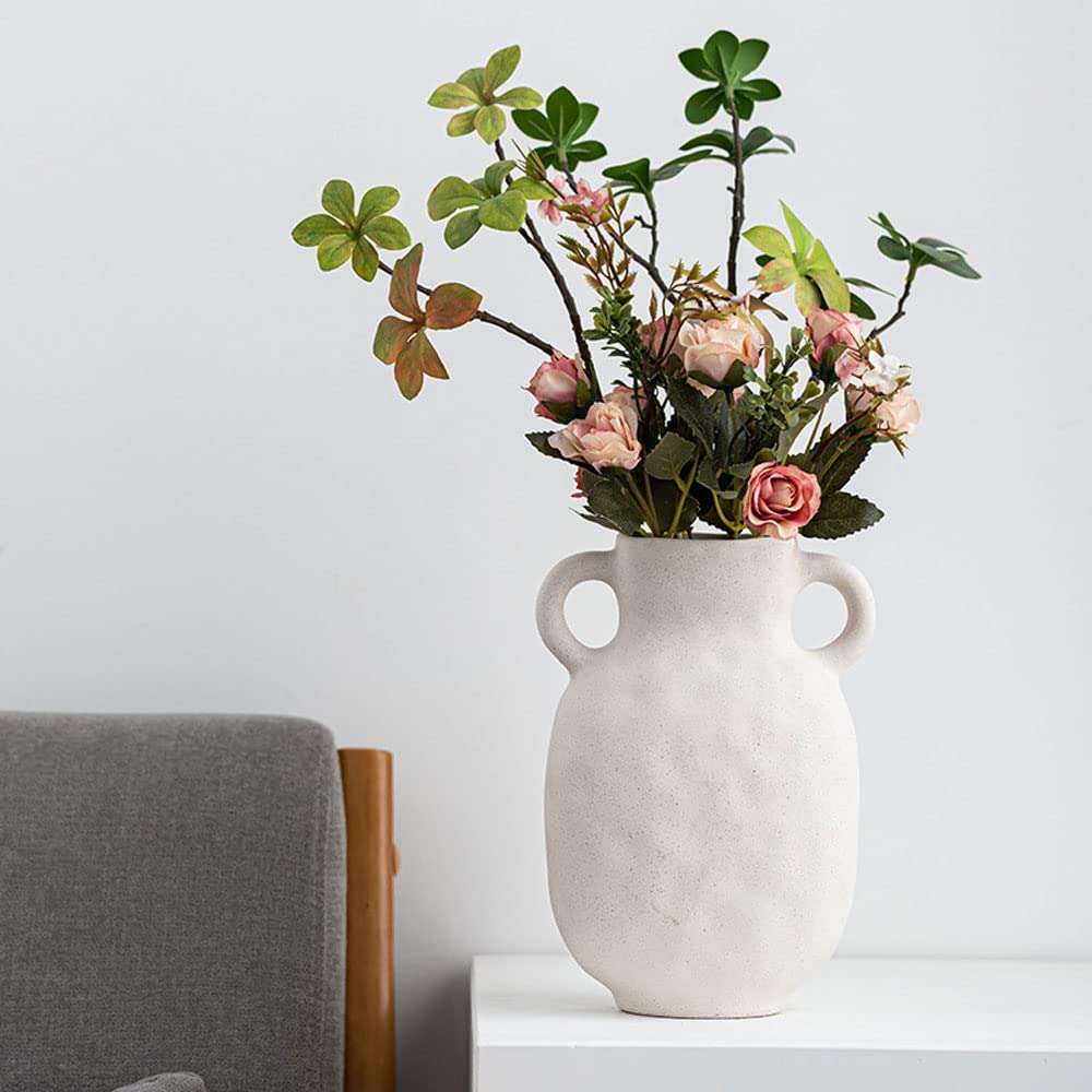 asdchZen Nordic Style Ceramic Vase Bisque Simple Amphora Vase Family Decoration Ornaments Hydroponic Gift