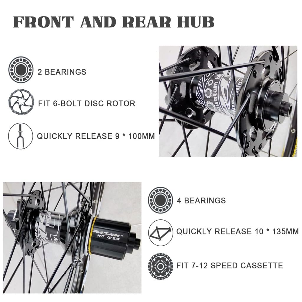 Amazon | MTB自転車用ホイールセット 26/27.5/29インチ、ダブル