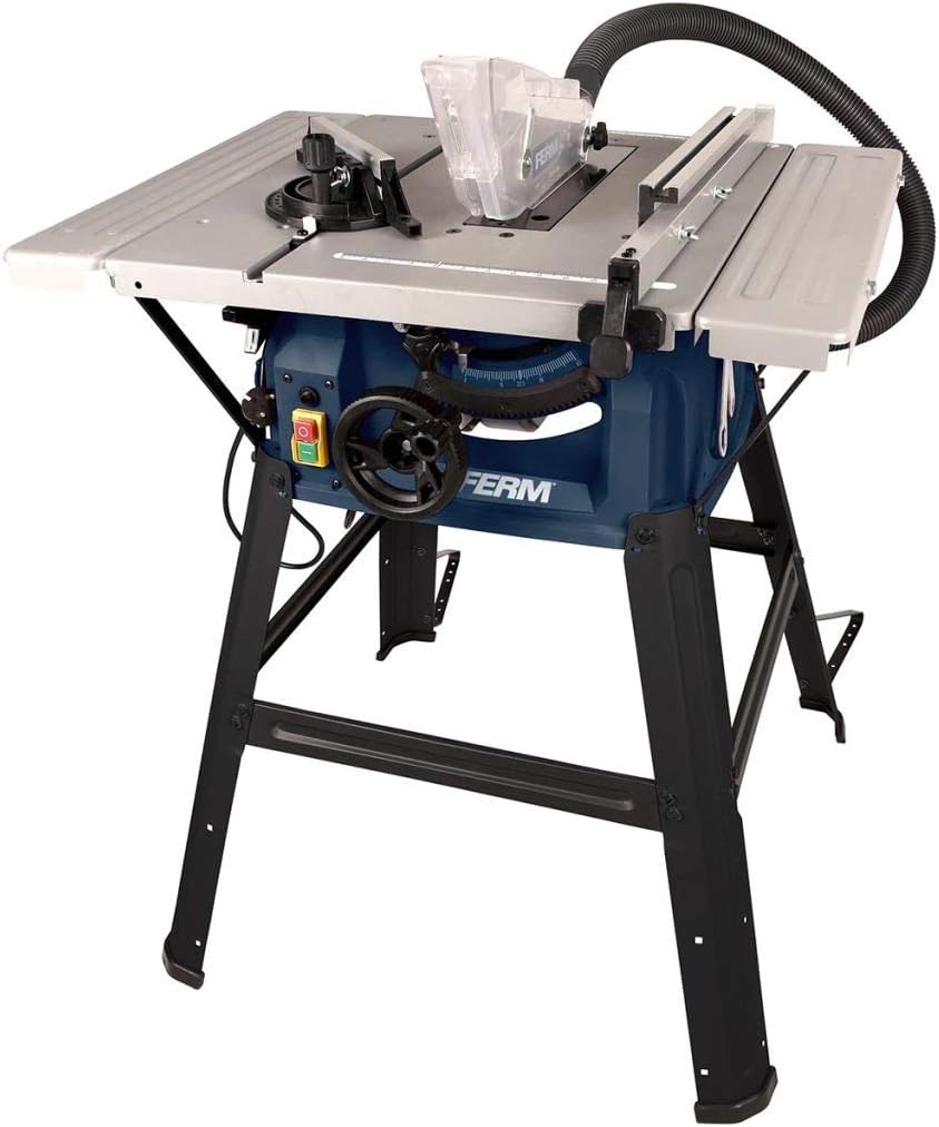 FERM Table Saw 1500W - 210mm (T24) - Height and Angle Adjustable Saw Blade - incl. TCT T24 210mm Saw Blade