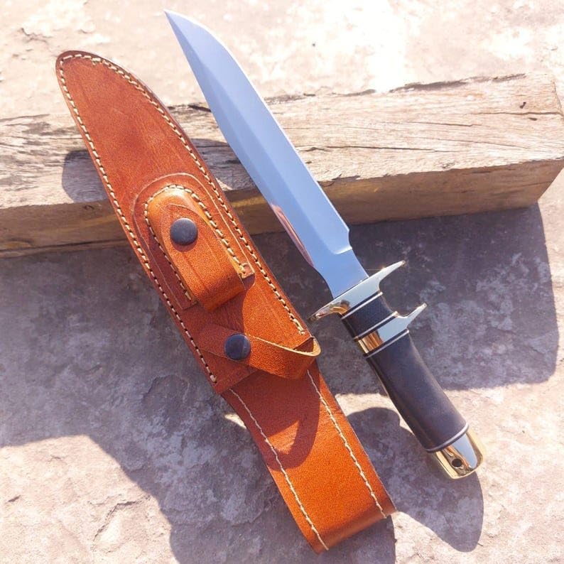 Handmade Bowie Knife Sub Hilt Handle Custom Engraved Knife Birthday Gift for Him Husband Groomsmen