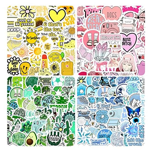 Pegatinas 200PCS, Pegatinas VSCO Sticker PVC Vinals para Coche, Bicicleta, Moto, Equipaje, Portátil, Dormitorio, Funda de Viaje, Impermeable