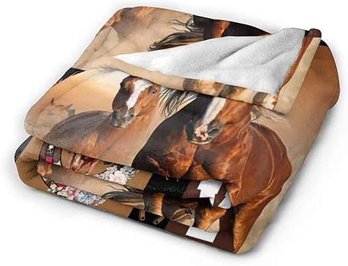 Miniatura 7 de Manta de caballo para niñas, niños, manta con estampado de caballos, regalos para mujeres, hombres y adultos, súper suave, acogedora y cálida, manta