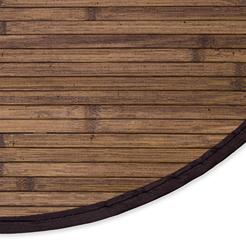 Homestyle4u 367, Bambusteppich rund 150 cm mit Bordüre Bambusmatte Bad dunkelbraun rutschfest Homestyle4u 367, Bambusteppich rund 150 cm mit Bordüre Bambusmatte Bad dunkelbraun rutschfest