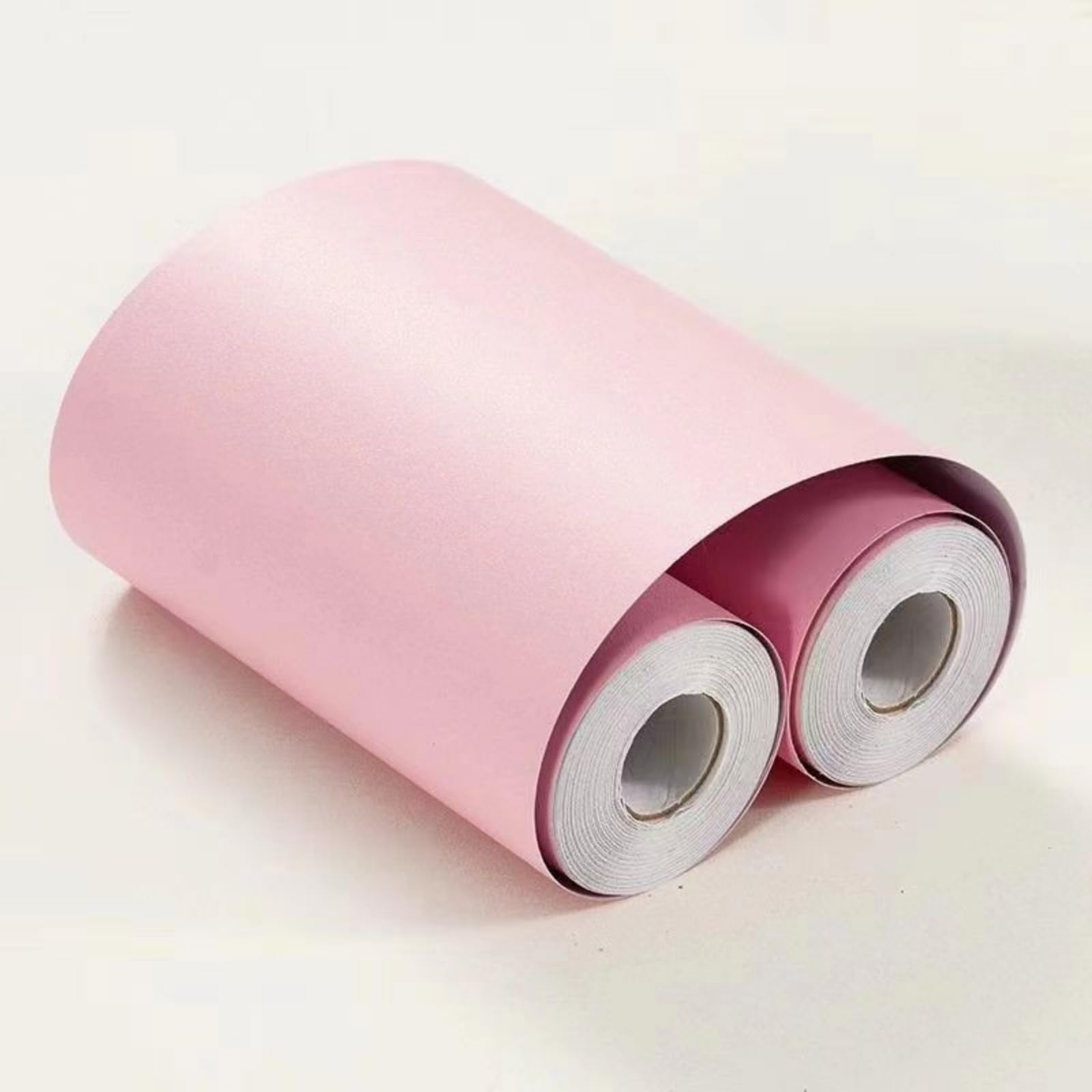 Visitryl Pink Matte Pink Self Adhesive Wallpaper Border Wall Tiles Decorative, Peel And Stick Wall Border Bathroom Stickers 30Cm X 1000Cm