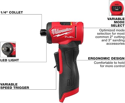 Milwaukee Electric - M12 Fuel 1/4 INCH Right Angle DIE Grinder Tool